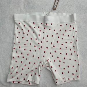 New with tags Skims Cotton Rib Boxers size L Snow Strawberry Print